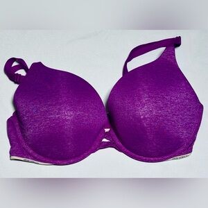 Victoria's Secret Padded Perfect Coverage Bra Women's 36D Purple VERY GOOD